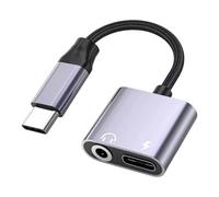 Type-C Audio and Charging Splitter, USB-C Adapter for Diverse Phones, Lossless Audio, 20V 3A PD2.0 60W Fast Charging, Portable Aluminum Alloy, for Travel, Fitness, and Office Use