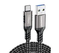 Type-C Cable 10Gbps,6.6Ft 1-Pack,USB3.2 Gen2 Data Sync Transfer,60W 20V 3A Fast Charger,Nylon-Braided,Aluminum Plugs USB-AtoC Cord for Samsung Galaxy S24/S23,Android Auto,iPhone 15/15Pro/16/16Pro