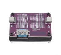 Type-C Cable Tester TC-24 24-Pin Full Continuity Check Device 12 Blue LED Indicators for Fault Location Dual End Compatibility Purple ABS 42x50mm