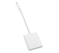 Type C Card Reader for Memory Card, White Pvc Portable Highspeed | Single Card Slot, for Camera and Phone Use, Versatile Transfer Adapter, Compact 3.0 Lead