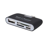 Type C Card Reader, Multi-in-1 USB 3.1 Type C Memory Card Reader with USB/SD/TF/Micro-USB Port Support OTG Function for MacBook, for Mac Mini, PCs and Laptops(Black)