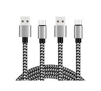 Type C Charging Cable 3 Meters, Nylon Braided Extra Long USB-C Cord - Durable, Fast Charge & Sync for MacBook, Samsung Galaxy, and More (Black/White)
