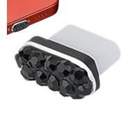 Type C Charging Port Anti Dust Plug - Charging Stopper of Glitter Phone Transparent Crystal Cap Compact Protective Seal Easy Install Fashion Charge Port Plug for Smartphones Devices Allt