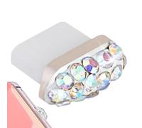 Type-C Charging Port Anti Dust Plug - Rhinestone Crystal Cover | Dustproof Cover for Most Phones, Sparkly Caps Stopper Accessory Smartphone Tablet, Elegant Security, Perfect Compatibility