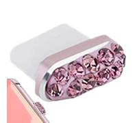 Type-C Charging Port Anti Dust Plug - Silicone, Rhinestones, 0.83 x 0.6 cm, Durable, Shower Protectors Stopper with Type C Anti-Lost Dust Plug, Rubber, Dirt, Charging Port Magic, Sand