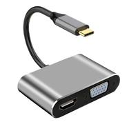 Type C Display Hub - Portable Male To Female Adapter With Triple Output hdmii DVI VGA, Durable Universal Connection For macbooks chromebooks surfaces | Business Meetings, Movie Nights, School Pr