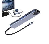 Type C Docking Station, USB C HUB - USB C Ethernet Multiport Adapter | 8 in 1 Hub 3.0 5Gbps High Speed 4K C Hub Multiport