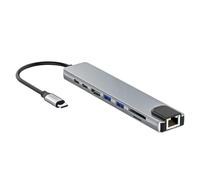 Type C Docking Stations Portable 4K HDMIs Splitter USB C To HDMIs Adapter With TF Card Slot PD100W Fast Charging