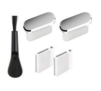 Type-C Dust Plugs - 2-Piece Waterproof Set with Cleaning Brush | Dust Plugs for Mobile Phones, Tablets & Laptops | Protection, Care & Maintenance for Home, Office, Travel & Outdoor Activities