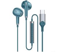 Type C Earphones Wired USB C Headphones for Samsung S23 S22 Pixel 9 8 for ipad Air In-Ear Headset Noise Isolating Clear Calls 1.2M Black(F)