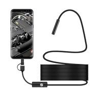 Type-C Endoscope With Light, 1080P HD Borescope With Adjustable LED Lights, Semi-Rigid Inspection Camera, IP67 Waterproof Snake for Android Phone