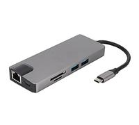TYPE C Ethernet Hub to USB 3.0 x 2 HDMI Memory Card Reading Notebook Office Accessories Stable High Speed Multi System Compatible Metal Hub for Office Work with 10Gbps