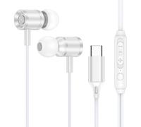 Type C Headphones in-Ear Earbuds Wired for Google Pixel 10 Pro XL/Fold,10,9a,9,8a,8,7,7a,6,6a,5,4,4XL,3,3XL,2,USB C Earphones Bass Noise Canceling Headsets with Mic for iPhone 17 Air 16 15 Pro Max 16e