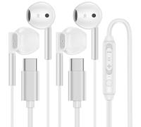 Type C Headphones Wired Earbuds for iPhone 16e 16 Pro Max 16 Pro 16 Plus 16 15, USB C Earphones Noise Canceling Earbuds with Mic Volume Control for Galaxy A16 A56 A36 A26 S25 Ultra A15 Pixel 9