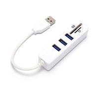 Type C HUB Card Reader 2 in 1 Type-C OTG USB 2.0 Hub Splitter Combo 3-Port SD/TF Card Reader USB 2.0 Hub Splitter 2.0 Multi USB (Color : White)