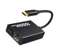 Type C Hub Combining Gigabit Ethernet Port and Quick Charging and Multifunctional for Modern Workspaces USB C Gigabit Ethernet