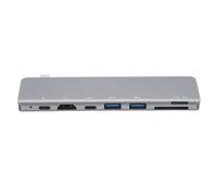 Type C Hub, PD Fast Charging 4K HD Multimedia Interface High Speed Multiport Adapter with Card Reader Accessory 7 in 1 USB 3.0