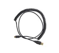 Type C Keyboard Cable Coiled ABS USB Cable for Mechanical Keyboards | Lossless Transmission, Wide Compatibility, Easy Storage, Reduced Signal Loss, Black Finish, Coiled Tube Structure