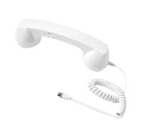 Type-C Landline Style Receiver - Retro Mobile Connector with Noise Reduction, Wired Handset for Calls Video Chat Games Bedside Kitchen Living Room Workstation Daily Use Gift Idea