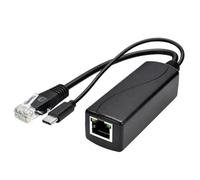 Type C PoE Splitter 5V/2.4A, 48V PoE to USB-C 5V Output | Gigabit Type C IEEE 802.3af Standard 10/100/1000Mbps for Type C Charging, RJ45 Port Power Over Ethernet Adapter (Black)