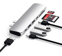 Satechi ST-CMBPM USB-C Male to HDMI, USB-C PD, 2 x USB-A, microSD Card Reader, SD Card Reader Pro Hub Adapter 4.25 inch Space Grey