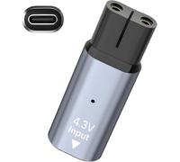 Type-C Shaver Adapter Charging Converter Compatible with Philips One Blade QP2824/ QP2724/ QP2734/ QP2834/ S3145/ S5887/ S7887/ MG5950/ MG7950/ MG7961 USB-C Shaver Power Replacement Adapter (Gray 4.3V)
