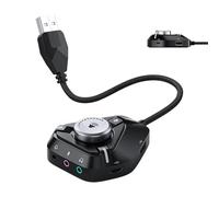 Type C Sound Card - External Audio Adapter, Portable USB Converter, 3.5mm Headphone Output Volume Control | Professional Connectivity Use For Music Recording Podcast Studio Home Setup