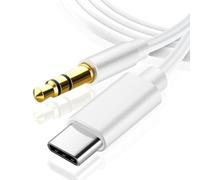 Type-C Stereo USB C to 3.5mm Aux Jack Audio Cable, Type C to Aux Headphone Male Cord Car Auxiliary Cable, Aux to USB C, Type C Cord Heavy Headphone Stereo Adapter for Samsung and Others. (Silver)