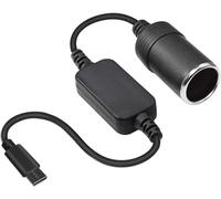 Type C to 12v/18w Car Cigarette Lighter Socket Female Converter Cable, Dual Port Cigarettes Lighter Socket Adapter for Dash Cams, Radar Detectors, Gps, LED Strips with Fast Charging & Fuse Protection