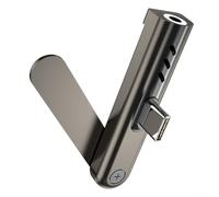 Type C To 3.5mm Audio Adapter,Compact Folding Phone Holder Headphone Converter In Aluminum Alloy For Distortion-Free Music And Video