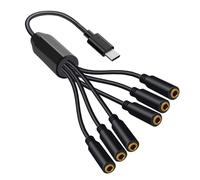 Type C to 3.5mm Female Splitter 6Way Music Sharing Y Cable Cord Compatibility ForVarious Mobile Music Equipment USB C Sharing Cable