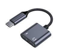 Type C to 3.5mm Jack - 12cm Headphone Adapter Cable, PD Fast Charging Converter | Durable Hi Fi Dongle Cable for Smartphones, Tablets, Daily Travel, Use
