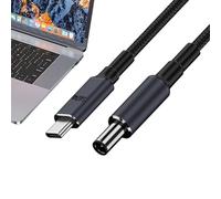 Type C to DC Cable | Fast Charging 140W PD Nylon Adapter Cable,Black Adapter for Working Place, Universal Power Cord for Home, Travel