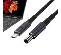 Type C to DC Power Cable | Nylon Fast Charging 140W PD Adapter Cable - Universal Power Cord for Home, Working Place, Portable Converter for Dormitory