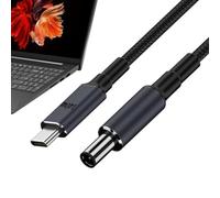 Type C To DC Power Cord 180cm, Portable, Long-Lasting, Universal | Nylon Woven Tangle-Free Flexible Power Cord for Home, Dormitory, Office, Workplace, Apartment, Bedroom, Car