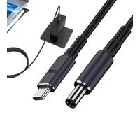 Type C To DC Woven Cable Long-Lasting Universal Black Charging Cable | Nylon Woven Tangle-Free Flexible Power Cord for Home, Dormitory, Office, Workplace, Apartment, Bedroom, Car