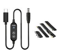 Type C to DC5V-20V Power Cable DC5V 9V 12V 15V 20V Fast Charging Cord with Multiple Adapters Optional Power Supply Cord