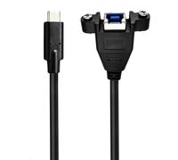 Type-C to USB3.0 High-Speed Female Panel Mount Extension Cable, Fixed Data Access Port for Kiosk, Embedded, Server Case Type C Panel Mount Extension Female Socket Kiosk Cabinet Enclosure Embedded Case