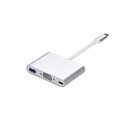 Type-C to VGA and Power Delivery adapter with extra USB 3.0 Type-A port | USB 3.1 | Full HD | 40W PD | 5Gbps | Multiport |