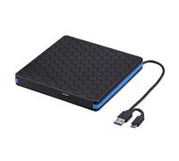 Type C/USB 3.0 External DVD Drive CD Player DVD-RW Player CD-RW External Optical Disk Drive Recorder Burner(Blue Border)