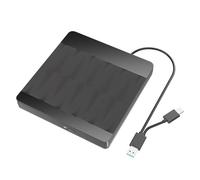 Type C USB 3.0 Slim External DVD RW CD Writer Drive Burner Reader Player CD-ROM For Laptop PC Dvd Space Saving(A)