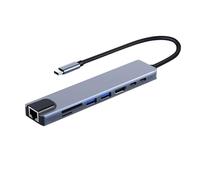 Type C, USB C Cooking Station - Ethernet USB C Multiport Adapter, Docking Station 8 In 1 High Speed Data Transfer | 5GBPS 4K USB Data Ports For Camera Keyboard