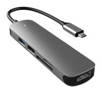 Type-c USB Hub 5-in-1 Aluminium Alloy Dock Station | Connect Phone or Tablet with Tv, Mouse, Printer and USB Drive, for Working or Watching Movie