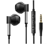 Type C Wired In Ear Headphones with Mic for Smartphone Integration Supporting 15 HIFI Audio and Ergonomic Fit for Extended Wear (Black 3.5mm Jack)
