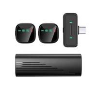 Type-C With Windproof Velvet Lavalier Microphone Electricity Visualization Microphone Live Outdoor Noise Reduction