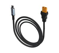 Type-C XT60F Power Cable Thickened Copper Conductor, 1m | Aluminum-Alloy Type-C Housing, Nylon-Braided Exterior, Male Input to Female Power Output for Electronics