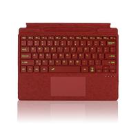 Type Cover for Microsoft Surface Pro 11 Pro 10 Pro 9 Pro 8 Pro X, 13 inch, Ultra-Slim Bluetooth Keyboard with Multi-Touchpad Mouse Rechargeable, 7-Color LED Backlit (Poppy Red with Backlit)
