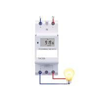 Type Din Rail 2 wire Weekly 7 Days Programmable Digital TIME SWITCH Relay Timer Control AC 220V 230V 12V 24V 48V 16A 30A(48V DC AC)