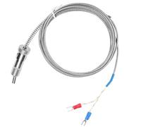 Type K Thermocouple Probe Temperature Sensor Bayonet Compression Spring Fast Response 0 400℃ for Plastics Machinery Textiles Food Industry Stainless Steel 1m 2m 4m 5m Optional (5M)