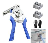 Type M Nail Ring Pliers, Hog Ring Pliers, Ergonomic Grip, Wire Cage Plier with 1200/2400/3200pcs M Clips for Fence Fastening, Upholstery Installation, Animal Cages (A,1200PCS)